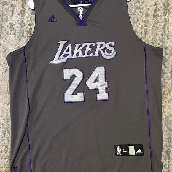 Adidas Kobe Bryant Lakers Gray Basketball Jersey sz XL - Picture 10 of 10
